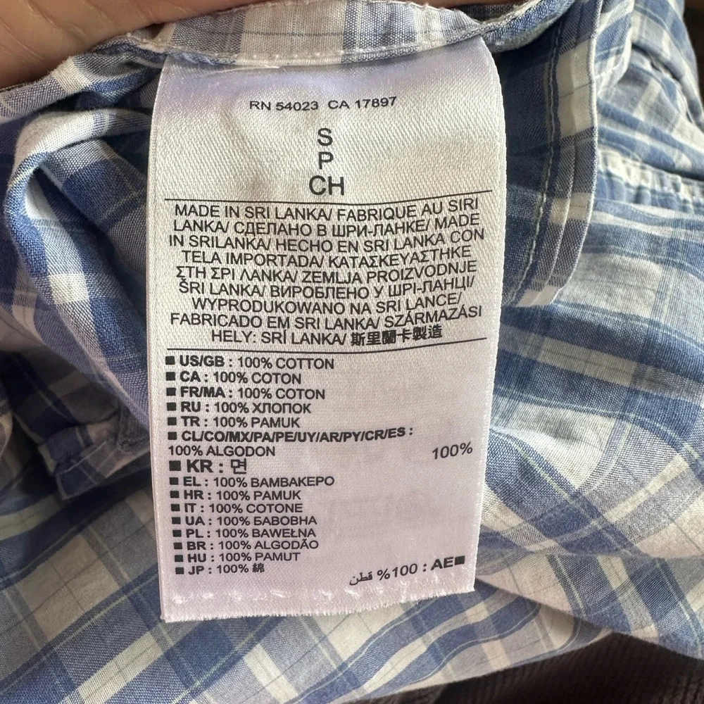Banana Republic Light Blue Checkered Shirt